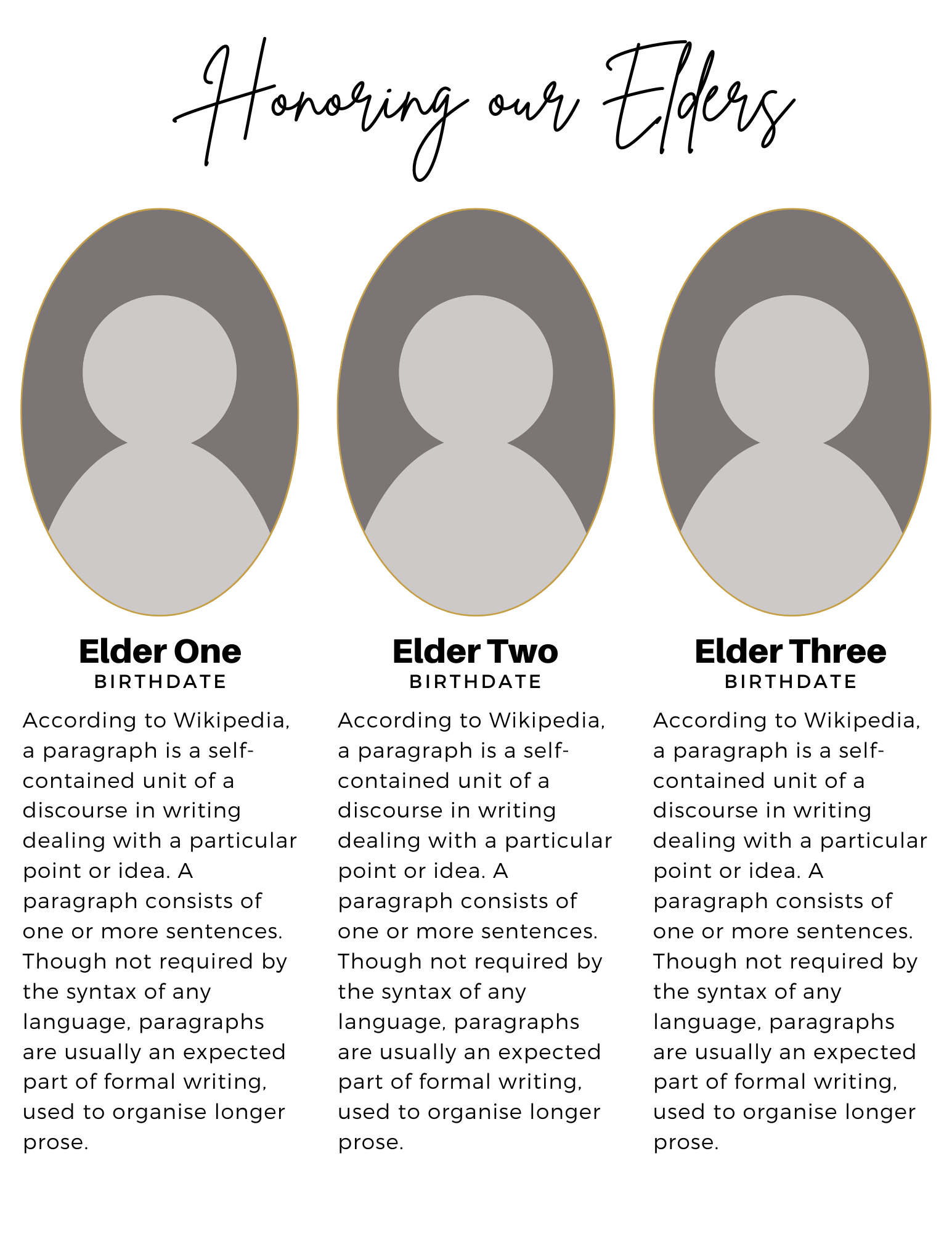 Honoring our Elders Canva Template