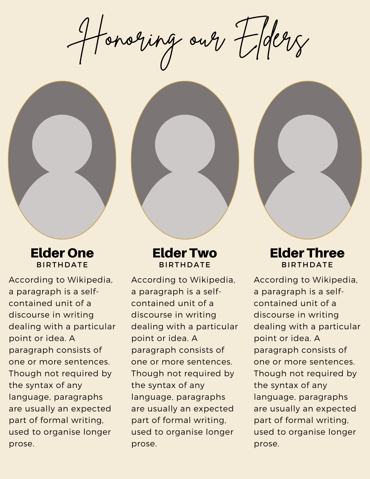 Honoring our Elders Canva Template