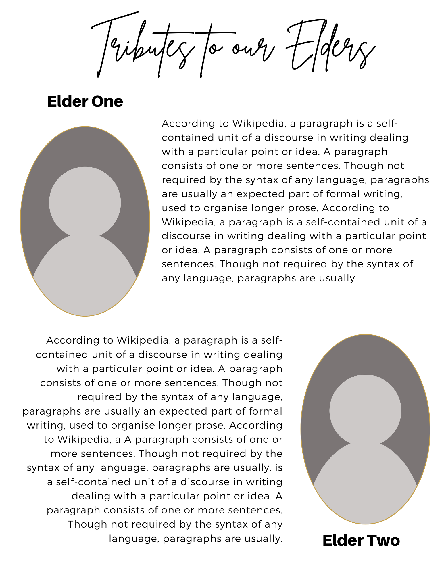 Honoring our Elders Canva Template