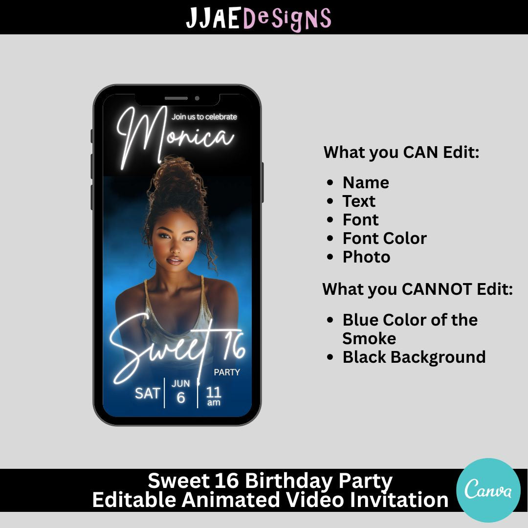 Sweet 16 Birthday Video Invitation