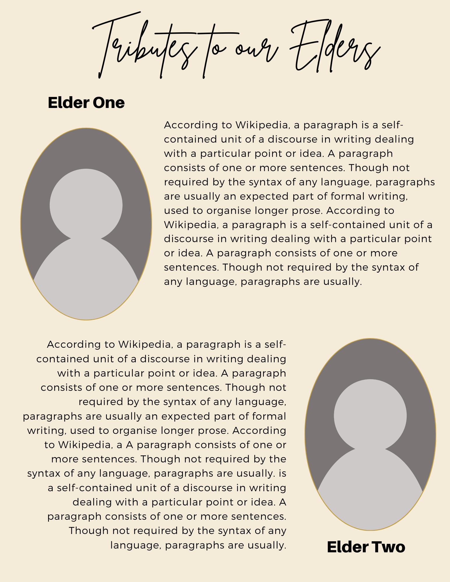 Honoring our Elders Canva Template