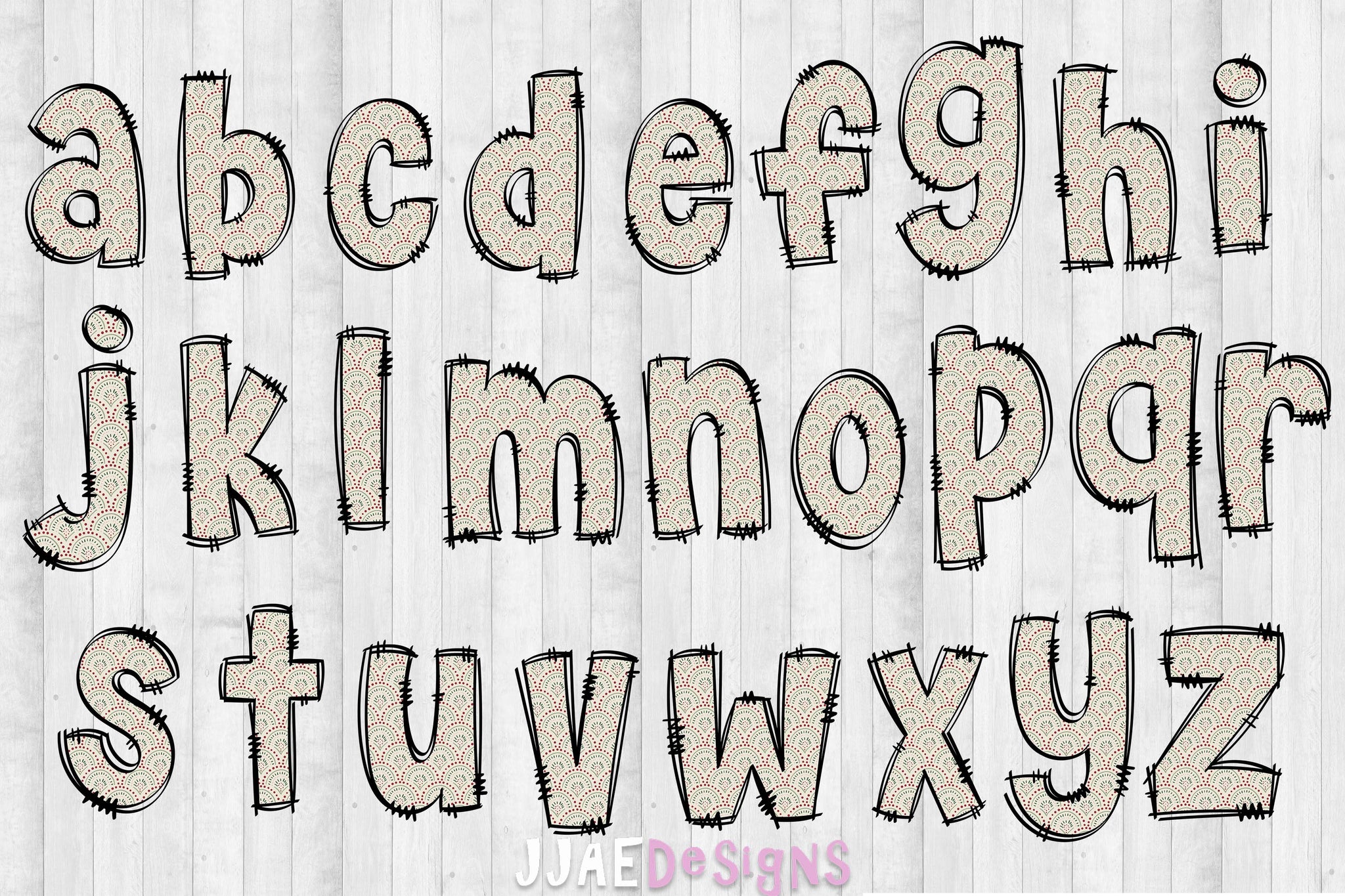 Boho Christmas PNG Letters