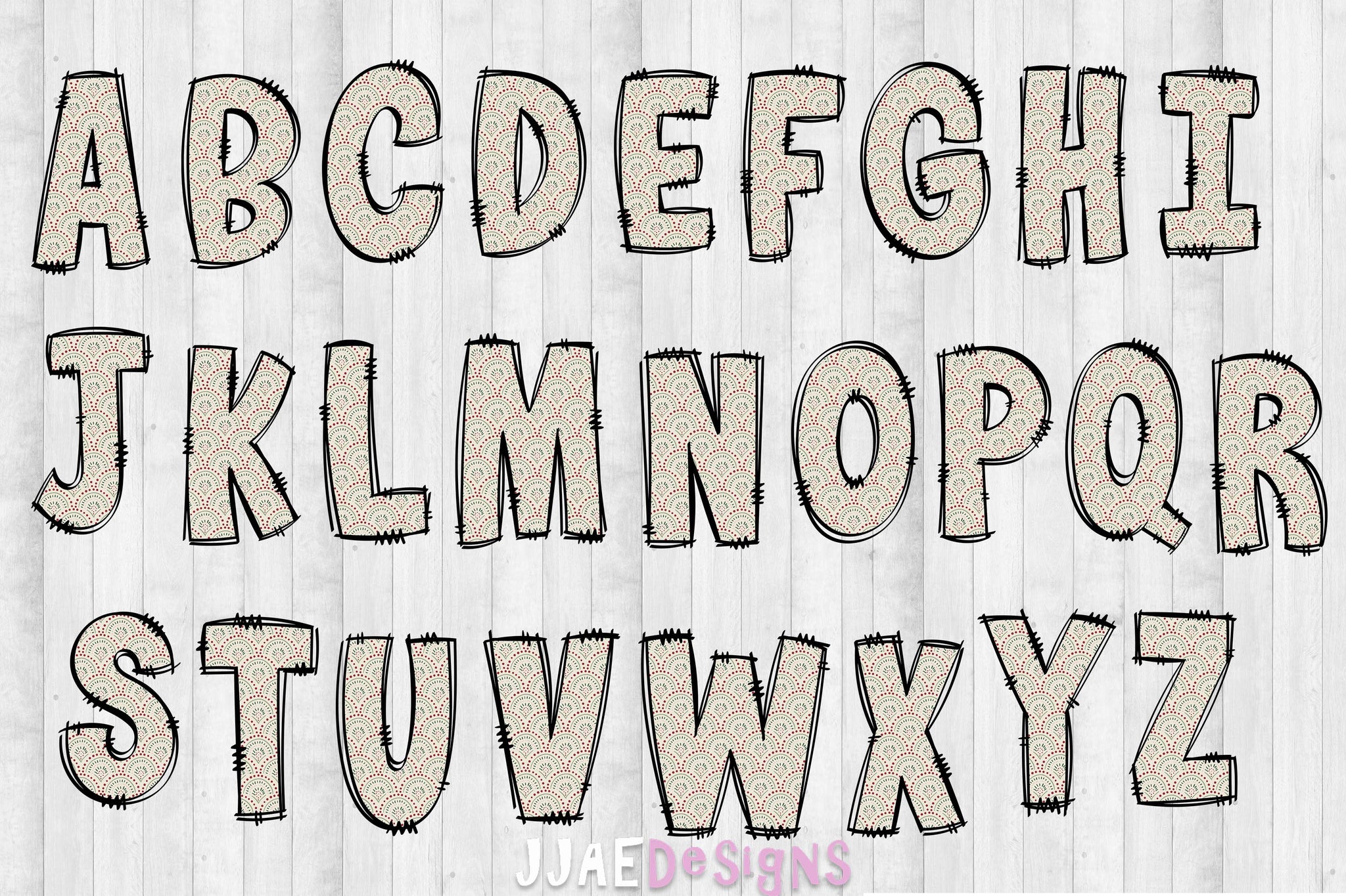 Boho Christmas PNG Letters