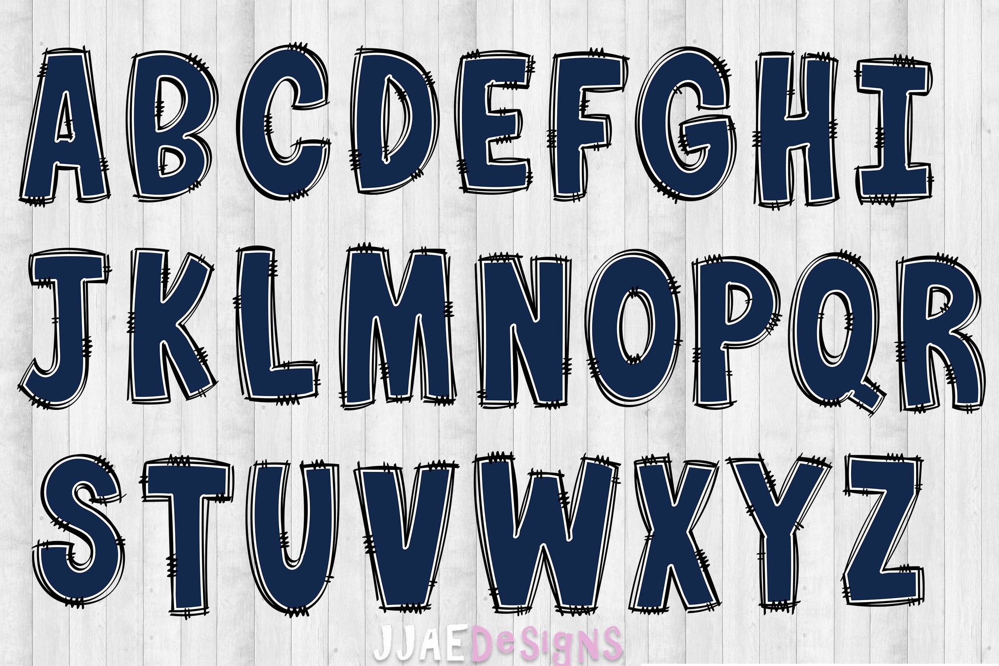 Navy Blue PNG Letters