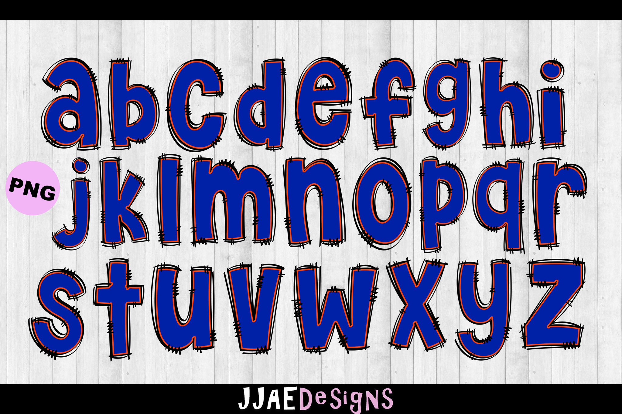 Orange & Blue PNG Letters