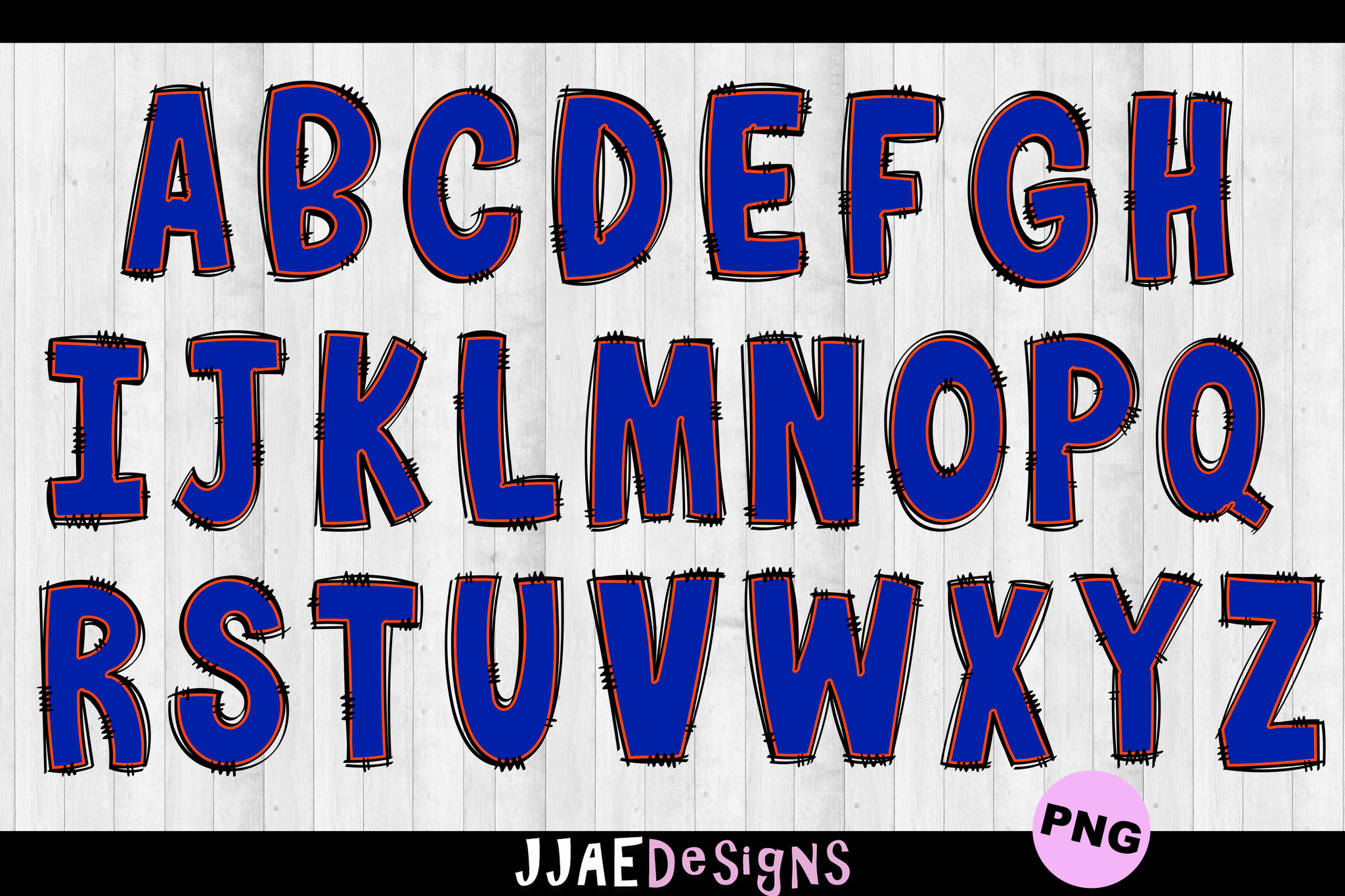 Orange & Blue PNG Letters