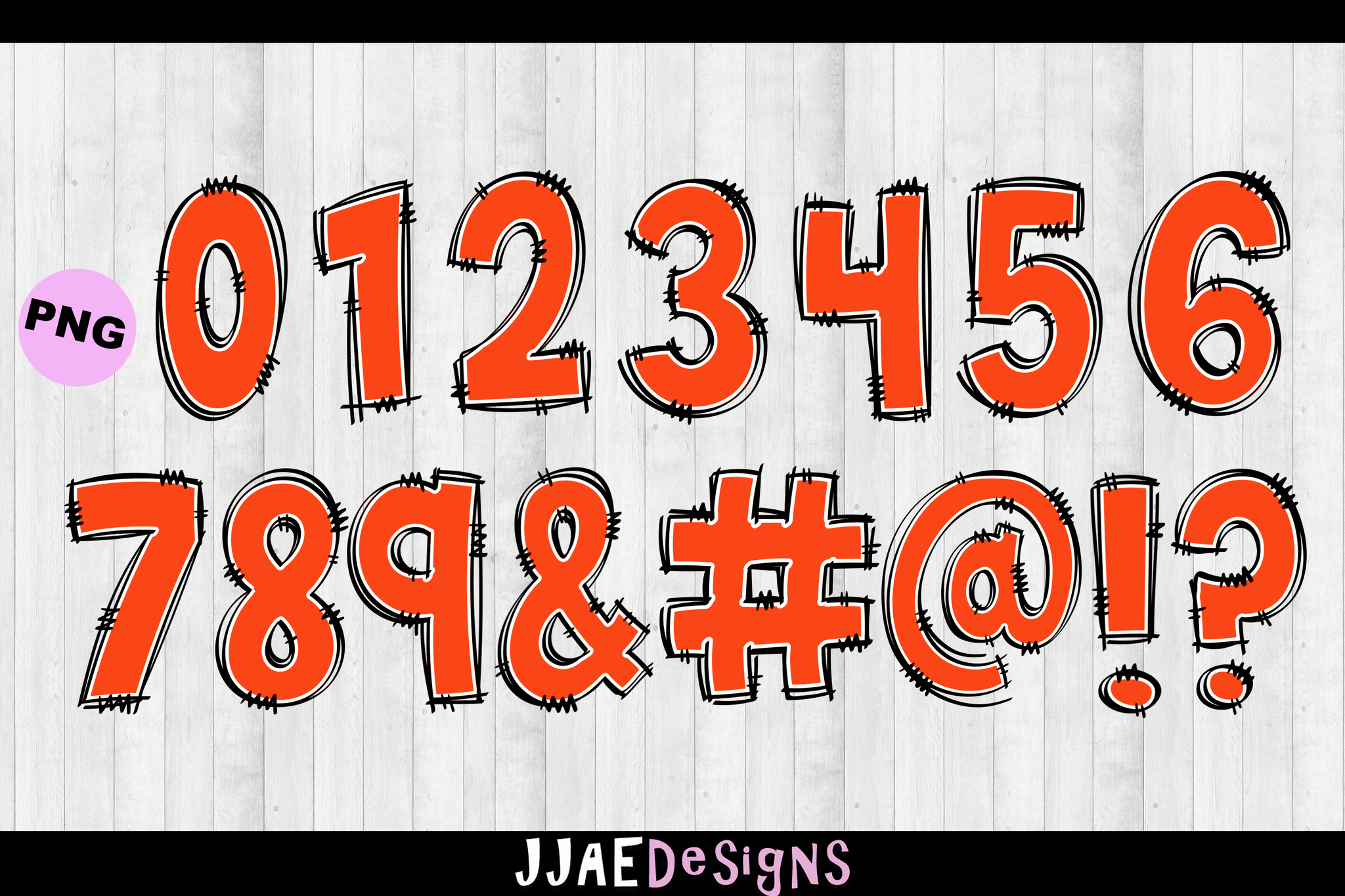 Orange & Blue PNG Letters