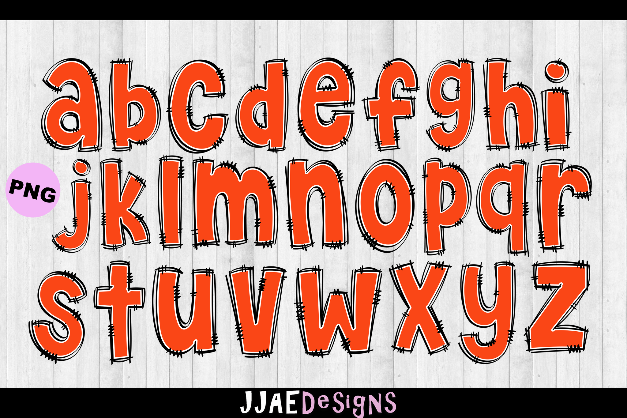 Orange & Blue PNG Letters