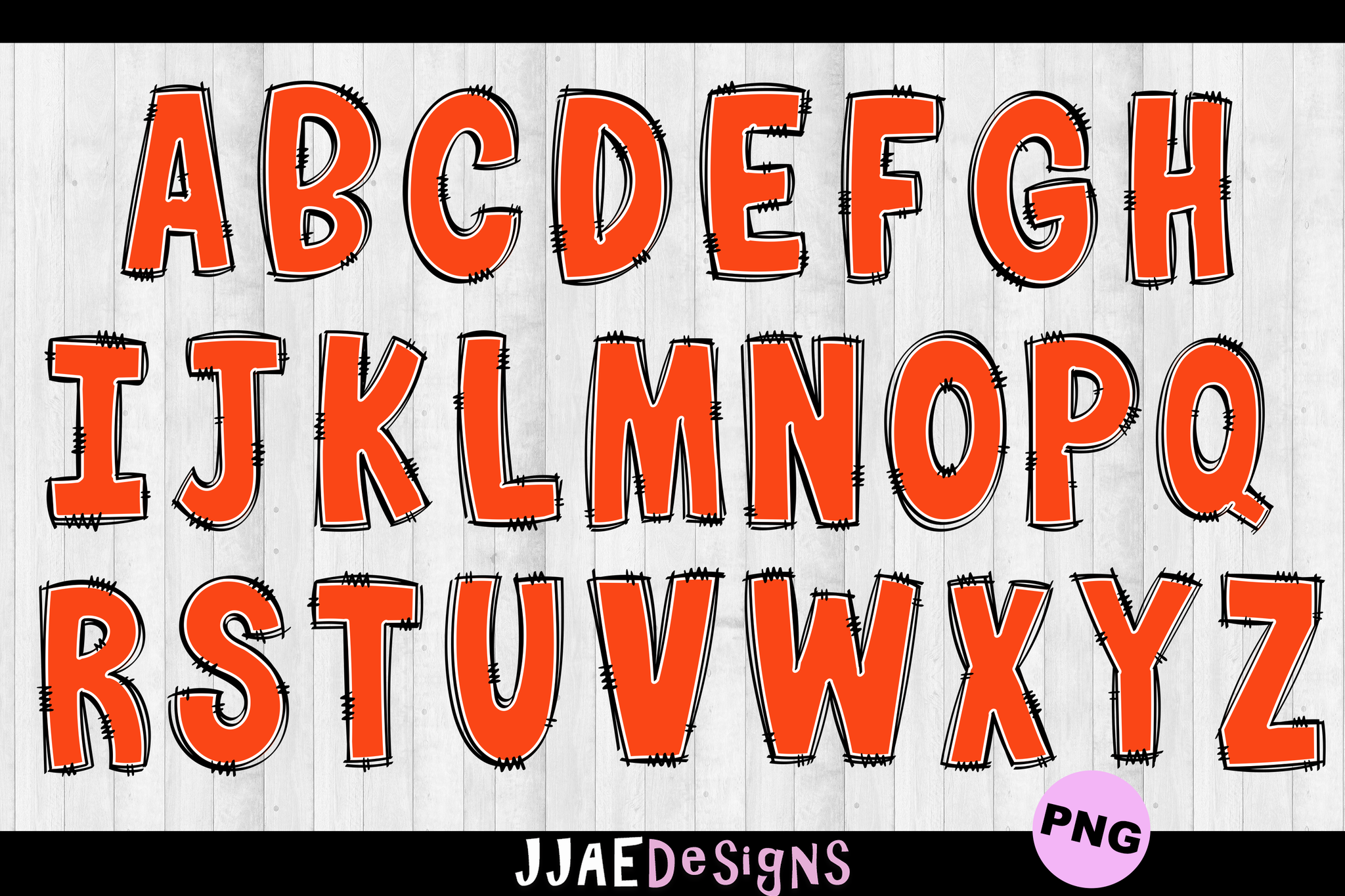Orange & Blue PNG Letters