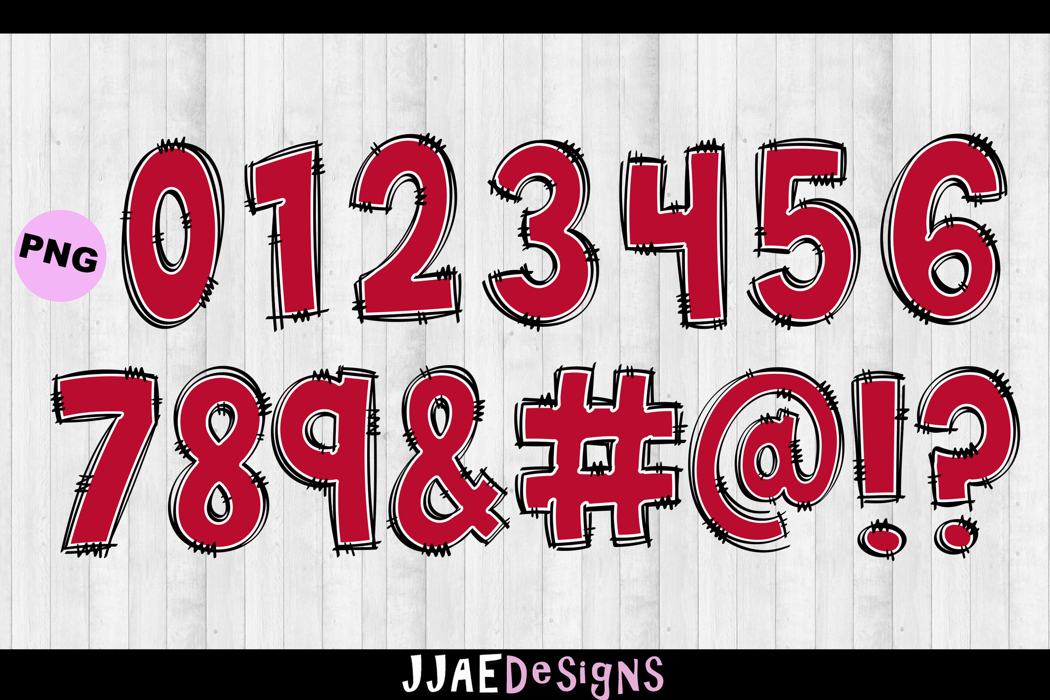 Red & Black PNG Letters