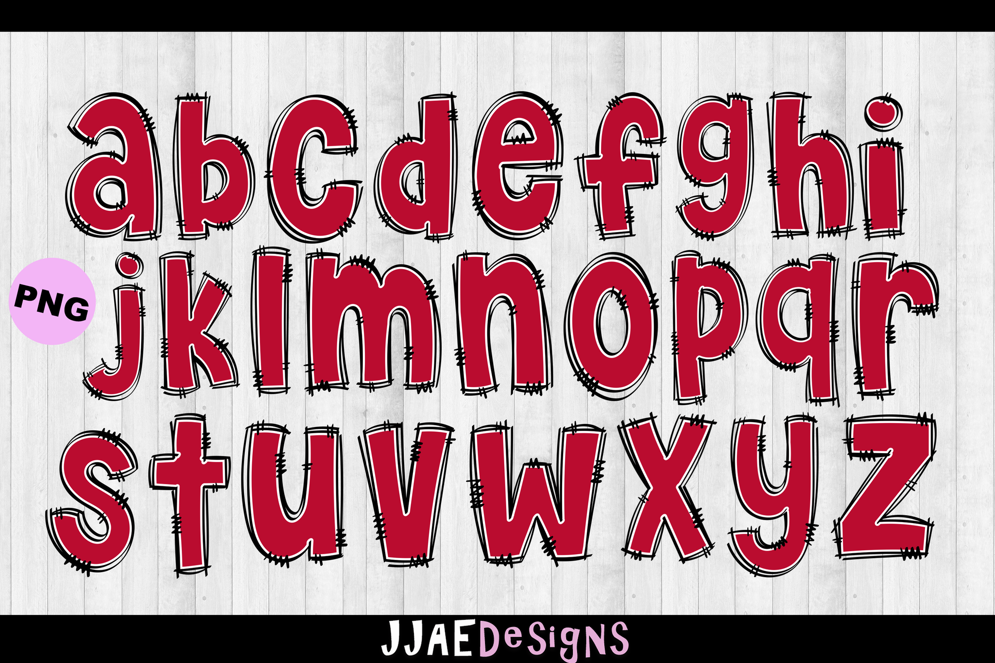 Red & Black PNG Letters