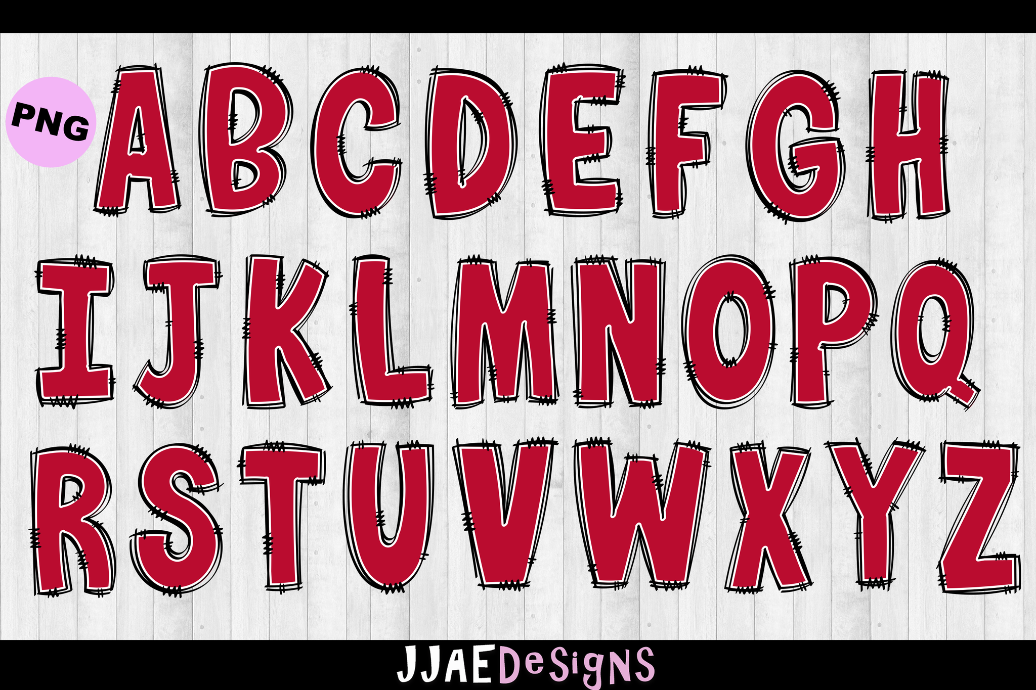 Red & Black PNG Letters