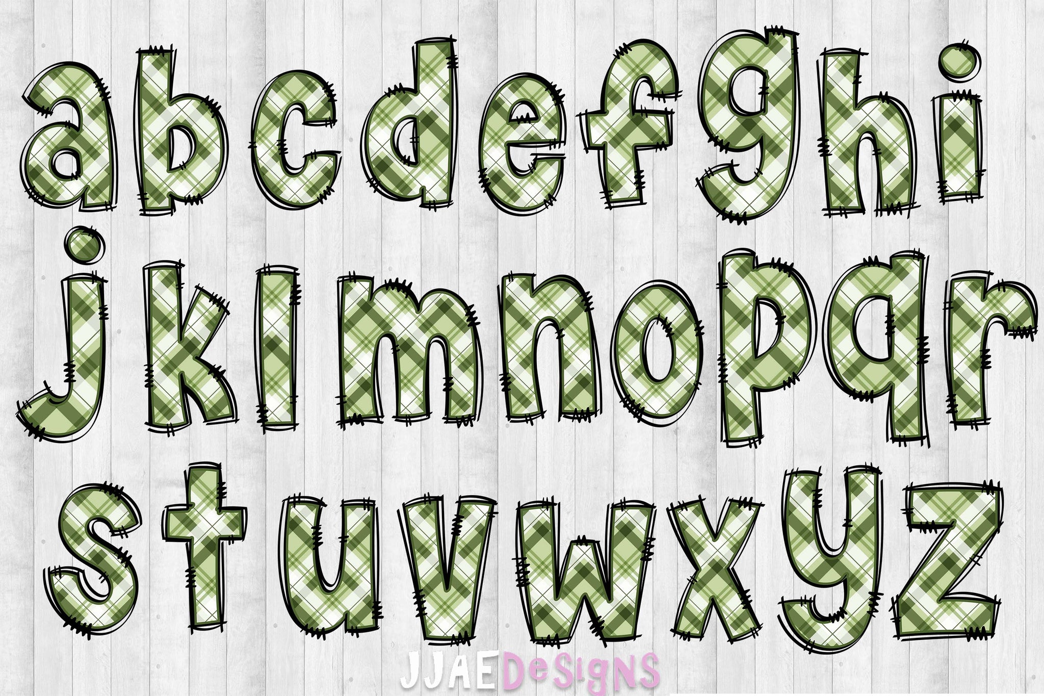 Christmas Plaid PNG Letters