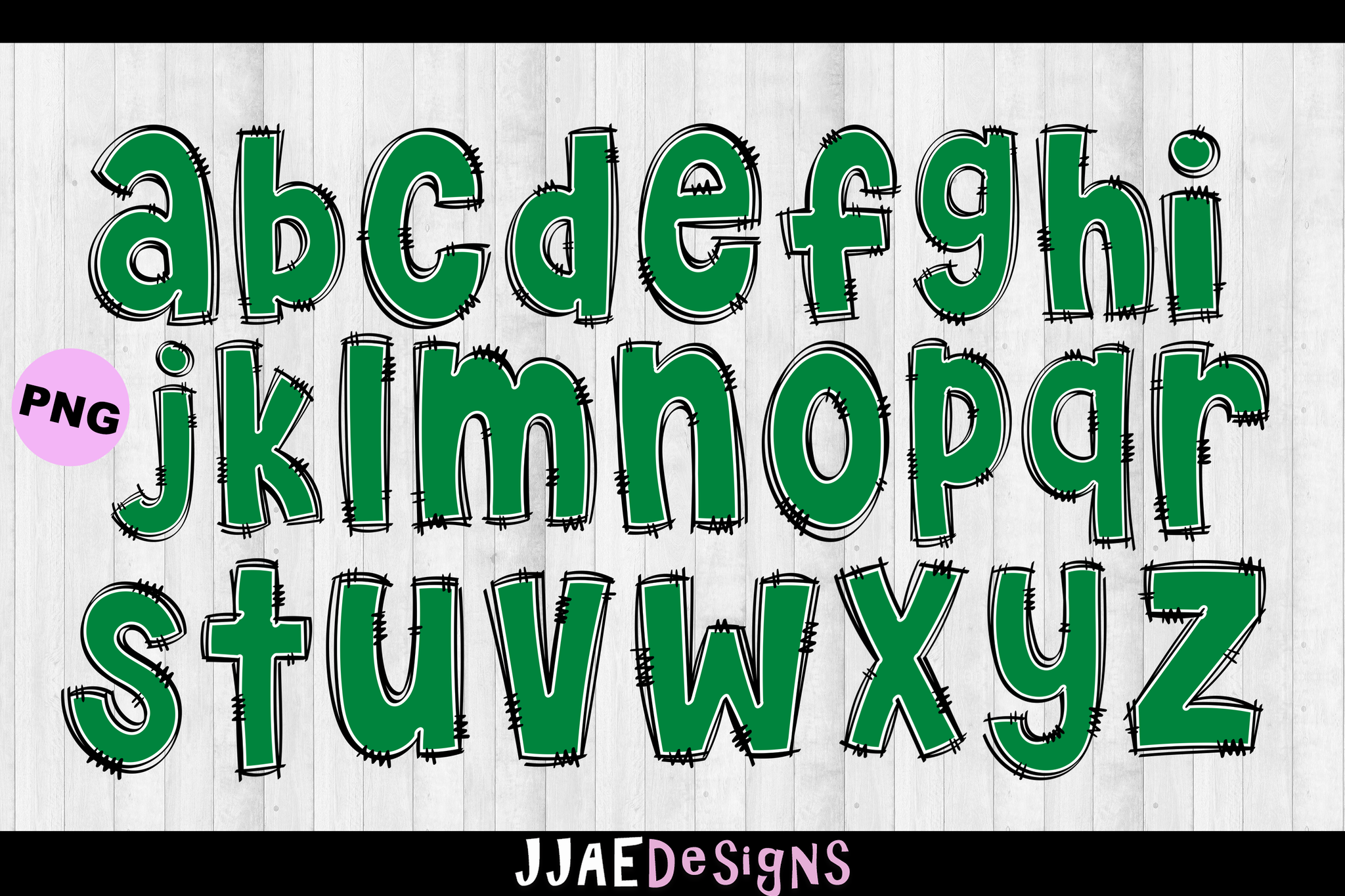 Green PNG Letters