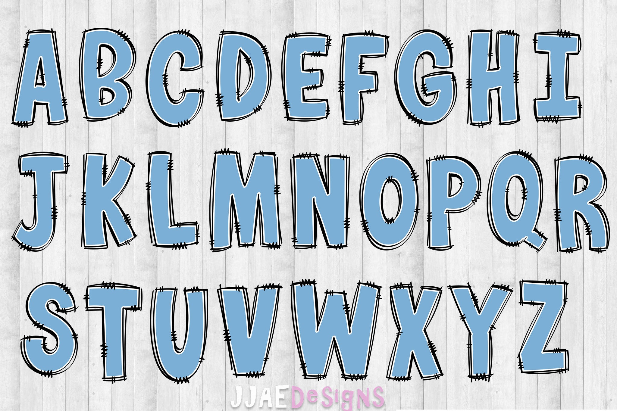 Light Blue & Navy Blue PNG Letters