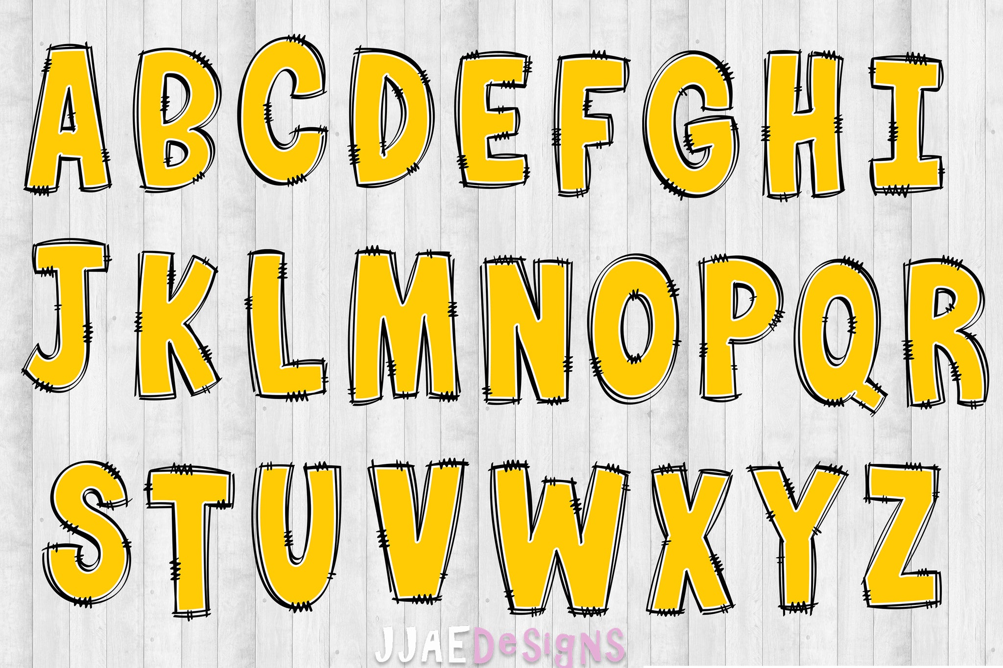 Yellow PNG Letters