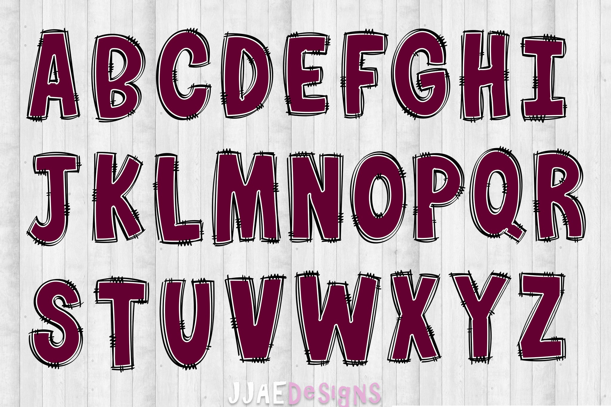 Maroon PNG Letters