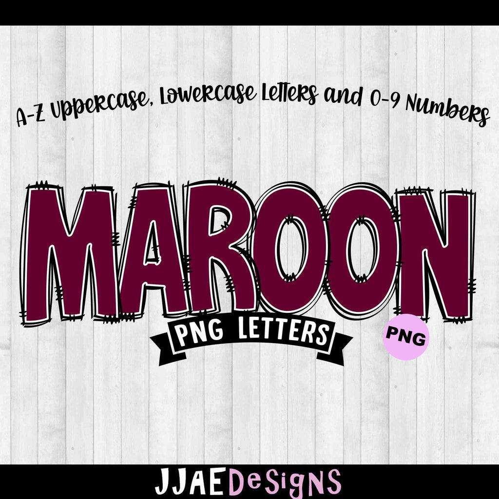 Maroon PNG Letters – JJAEDesigns