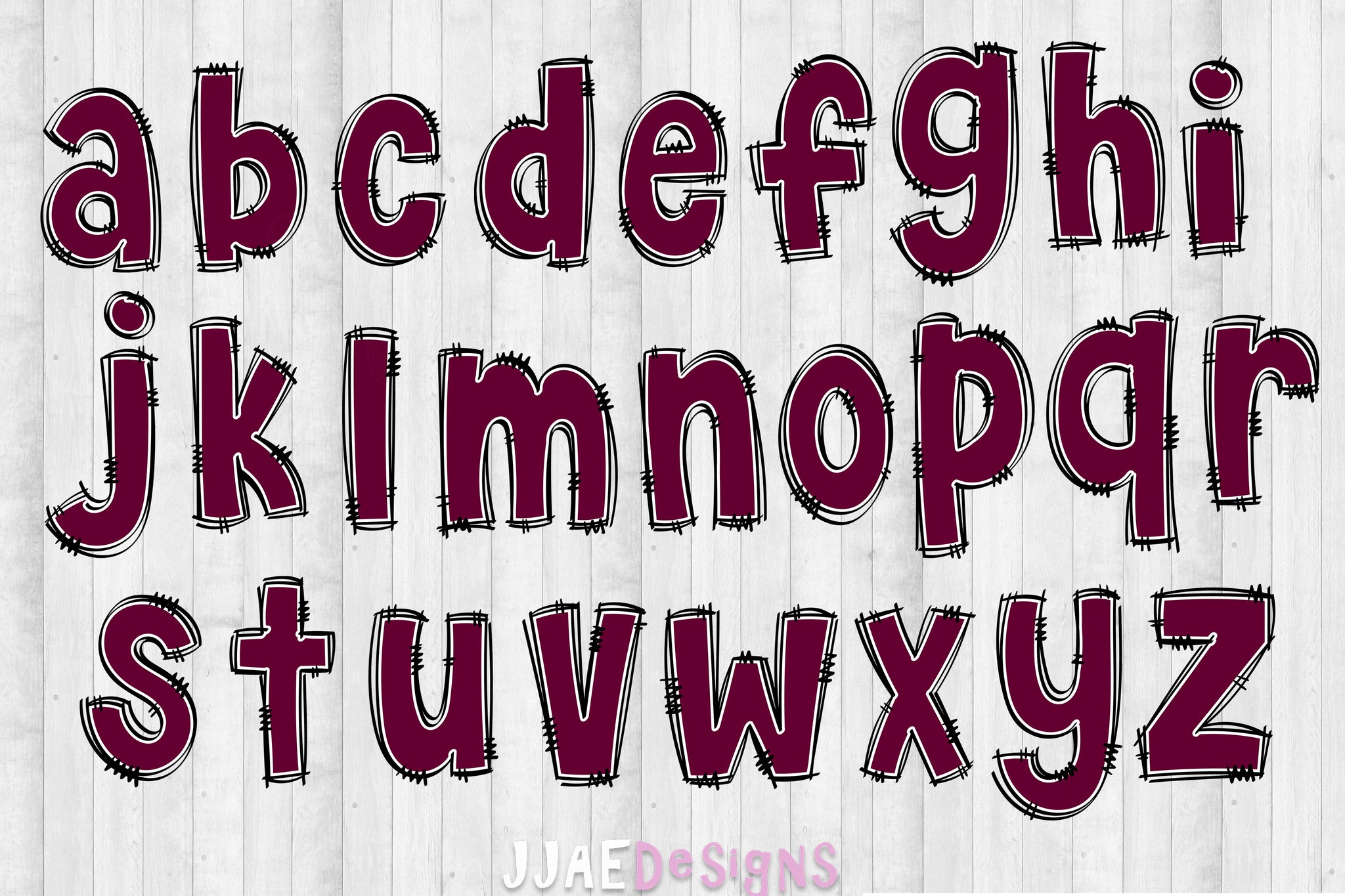 Maroon PNG Letters