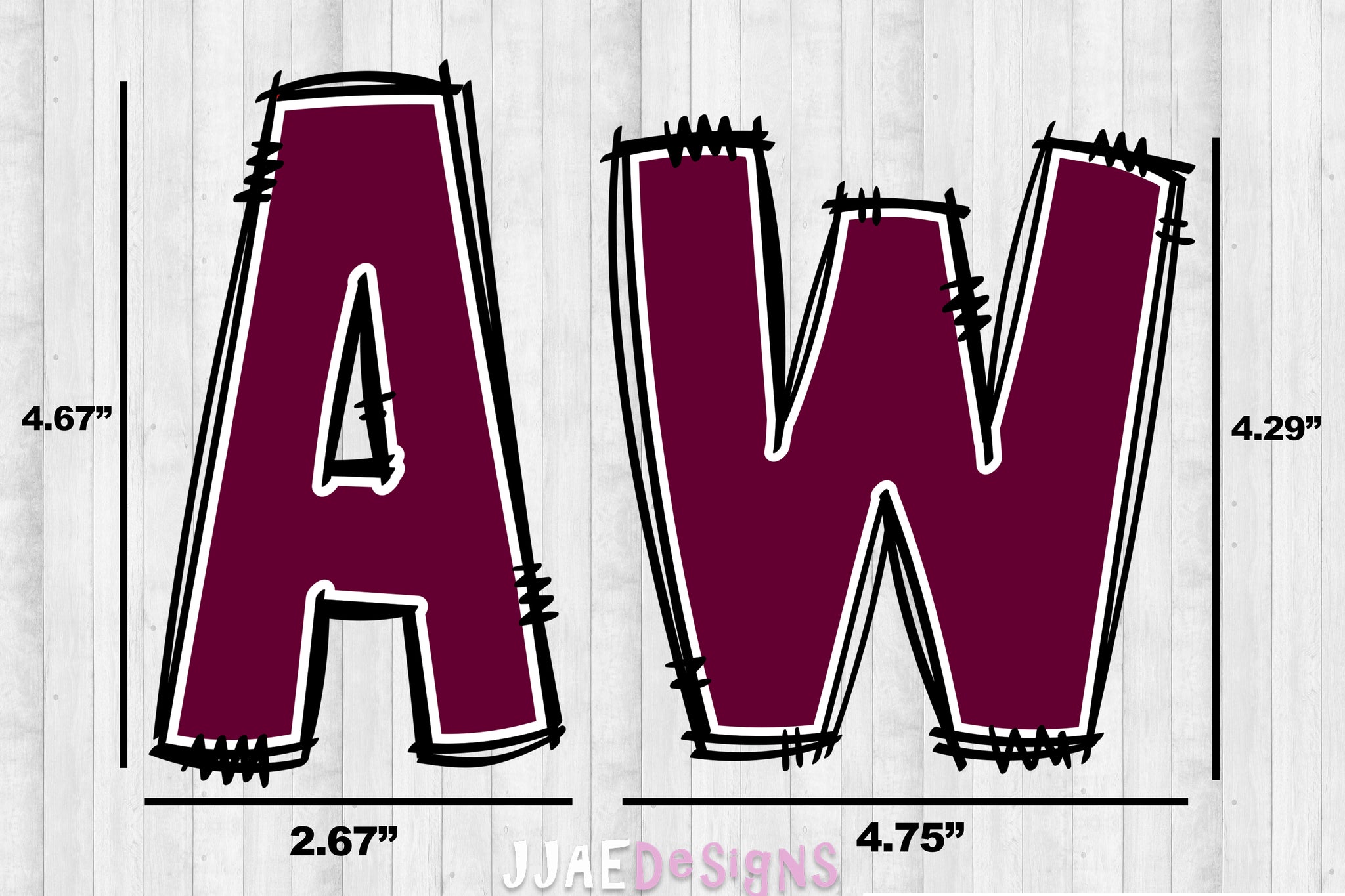 Maroon PNG Letters