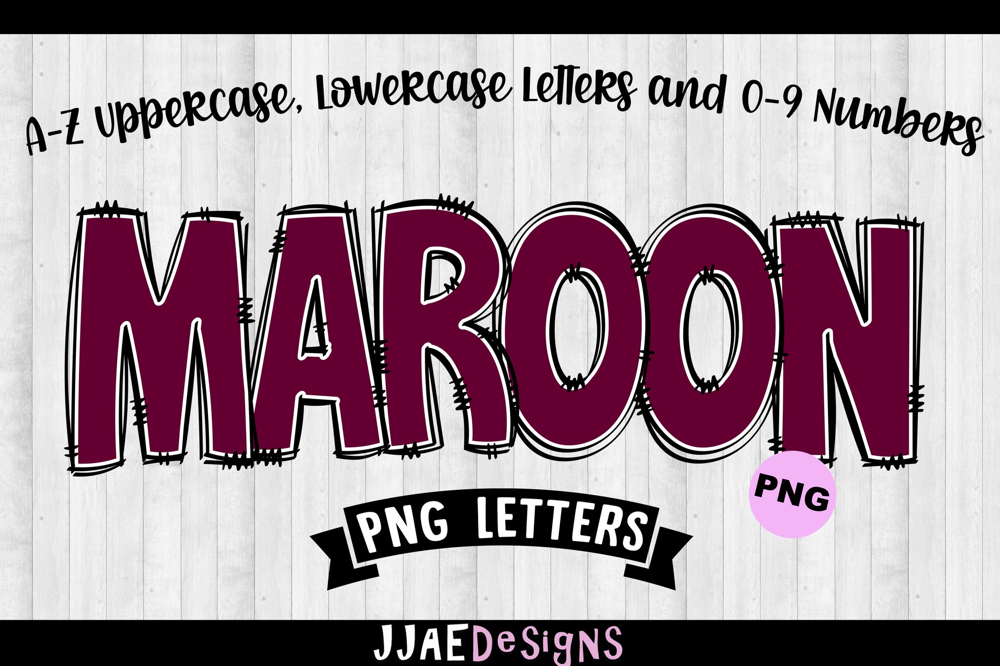 Maroon PNG Letters