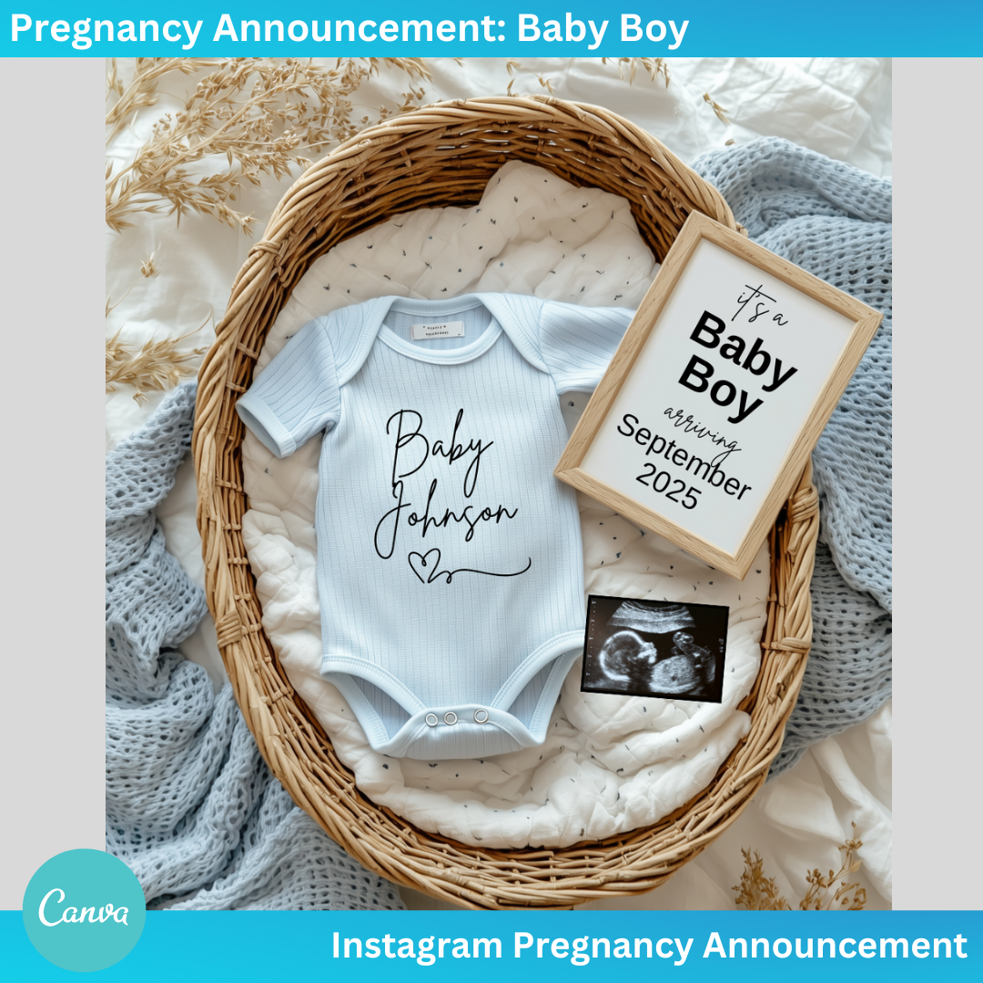 Pregnancy Announcement Instagram Posts (Boy)
