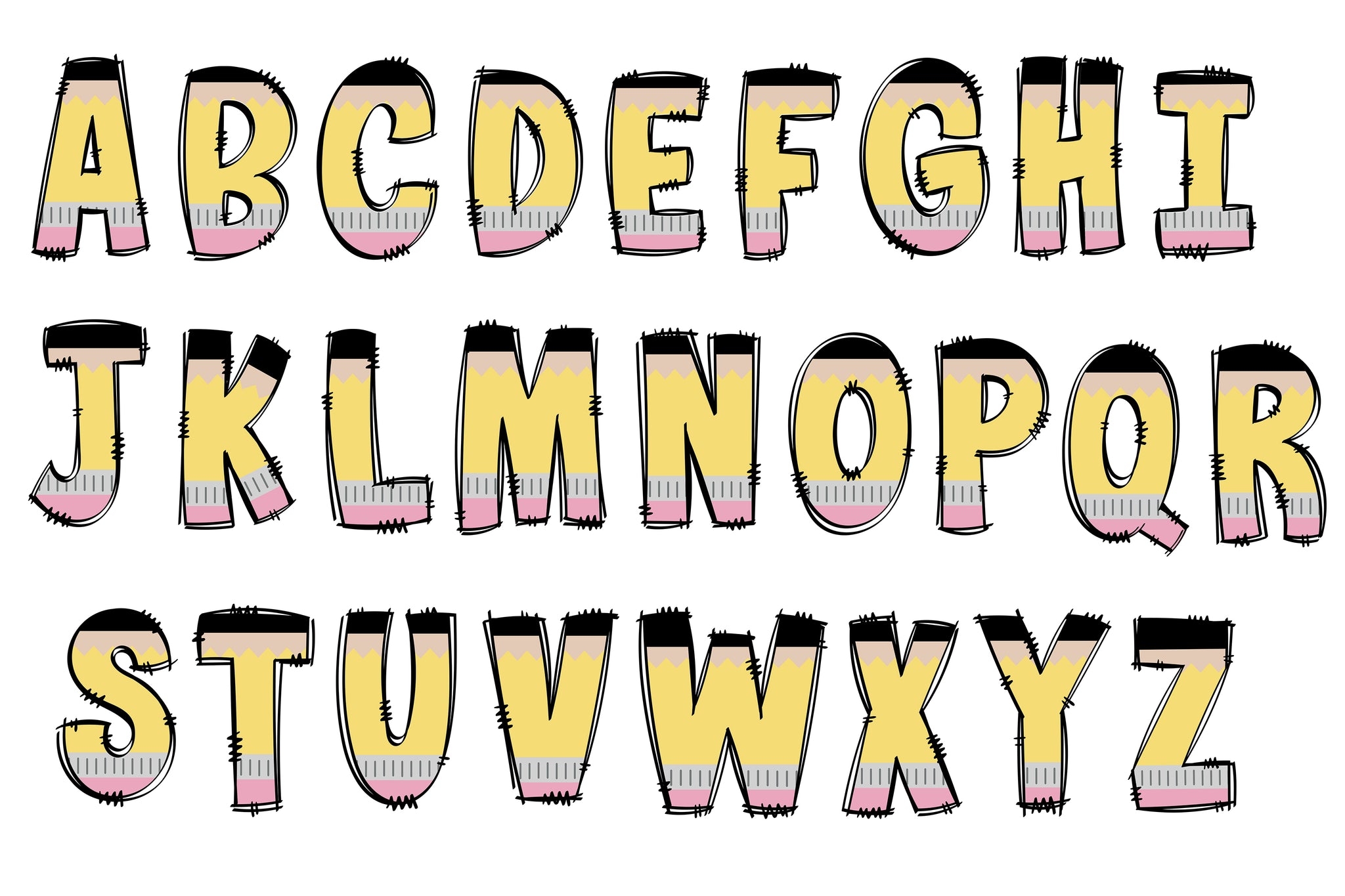 Pencil PNG Letters