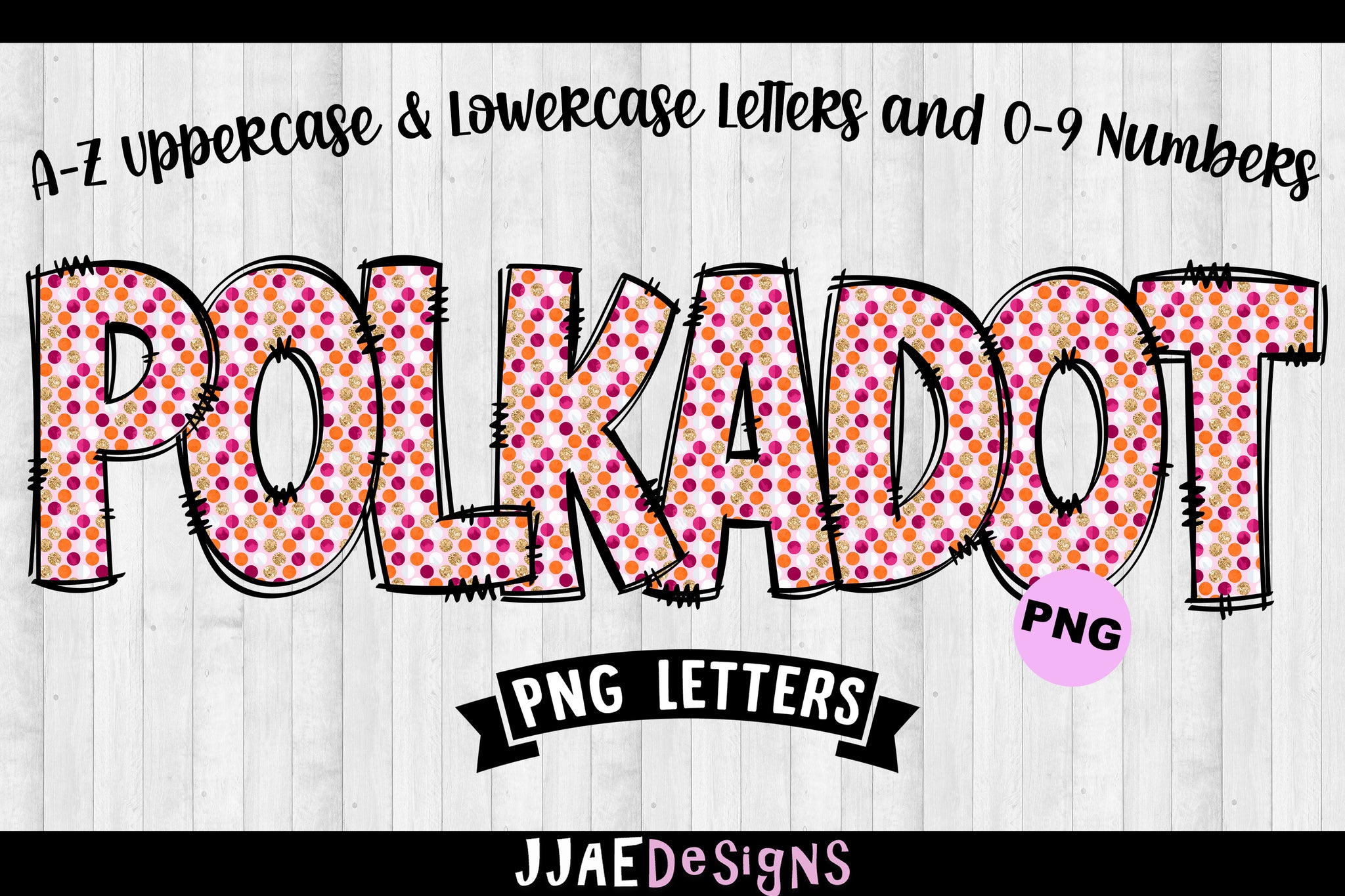 Pink Orange Polkadot PNG Letters (Copy)