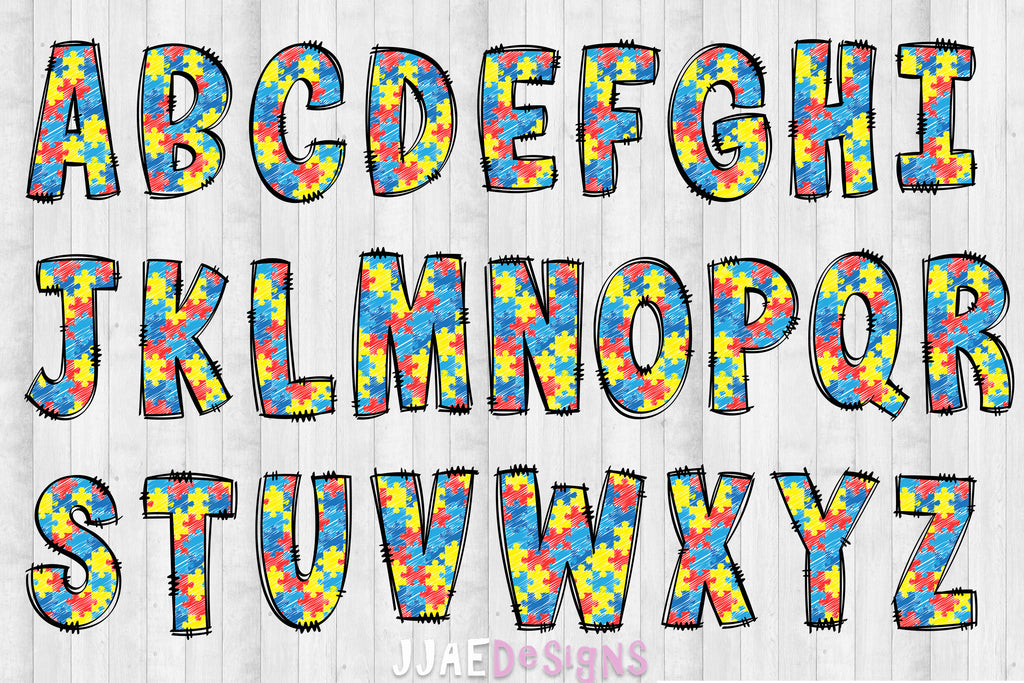Puzzle Pattern Letters Puzzle PNG Letters – JJAEDesigns