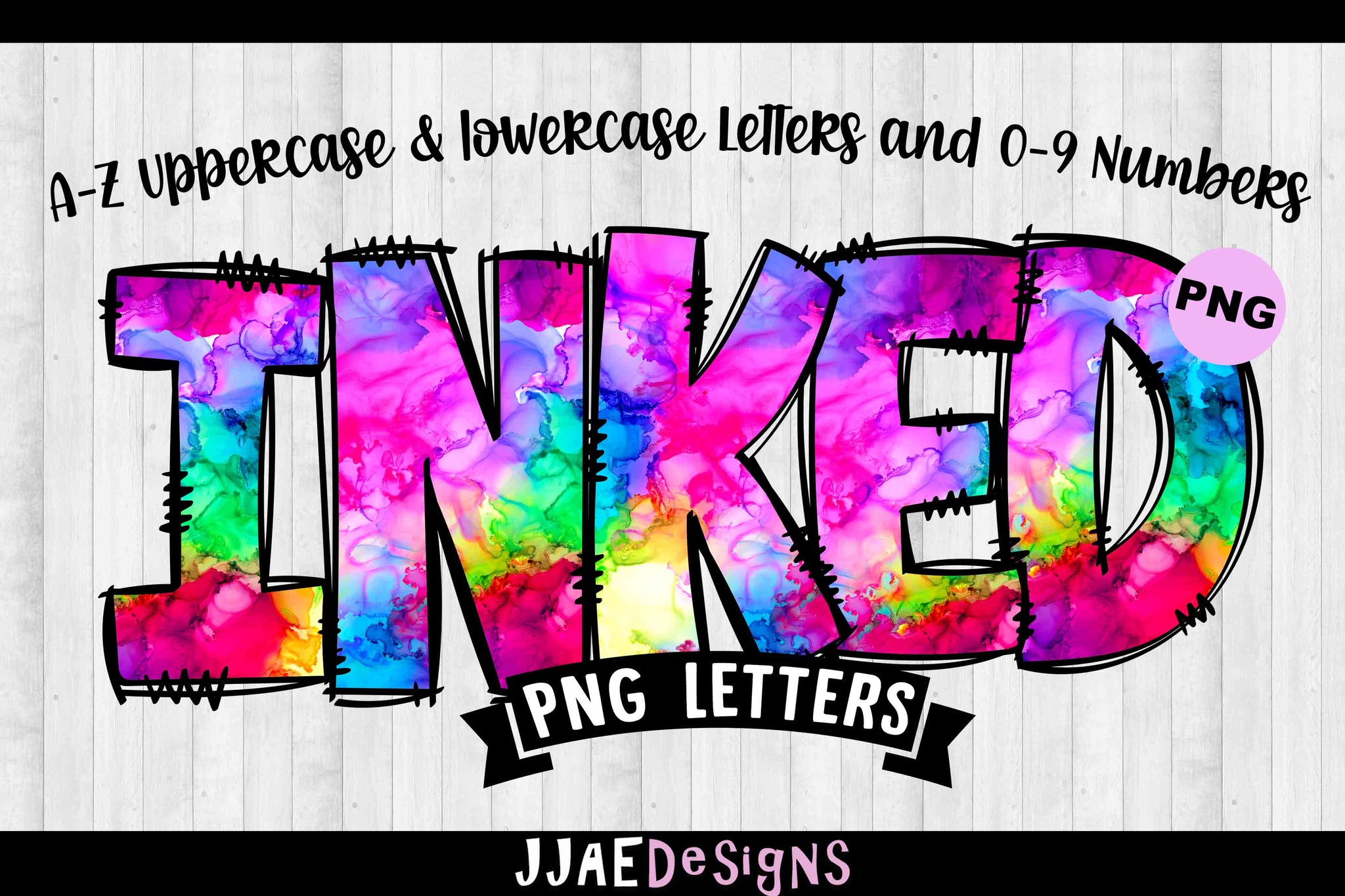 Rainbow Watercolor PNG Letters