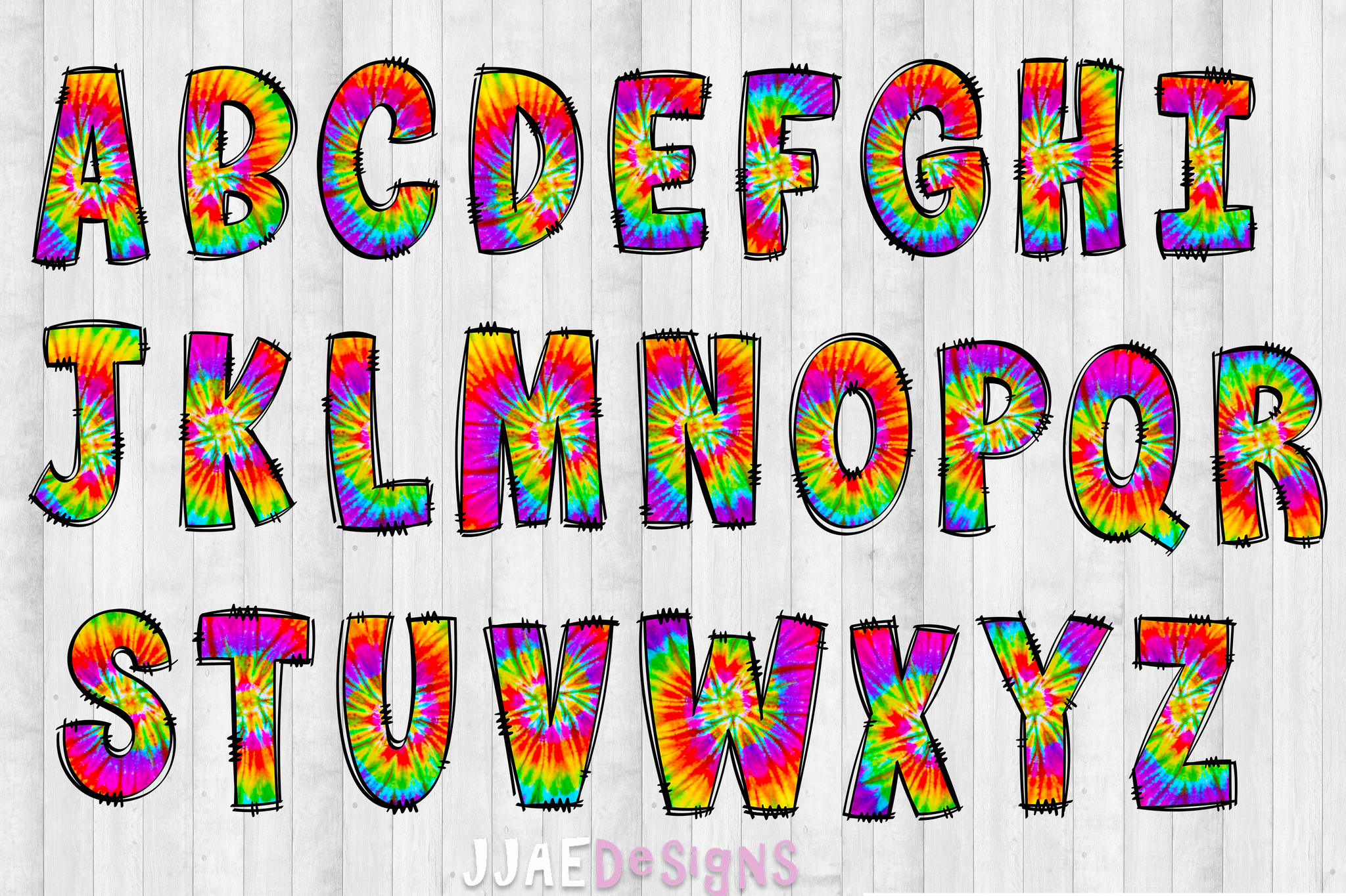 Tie Dye PNG Letters