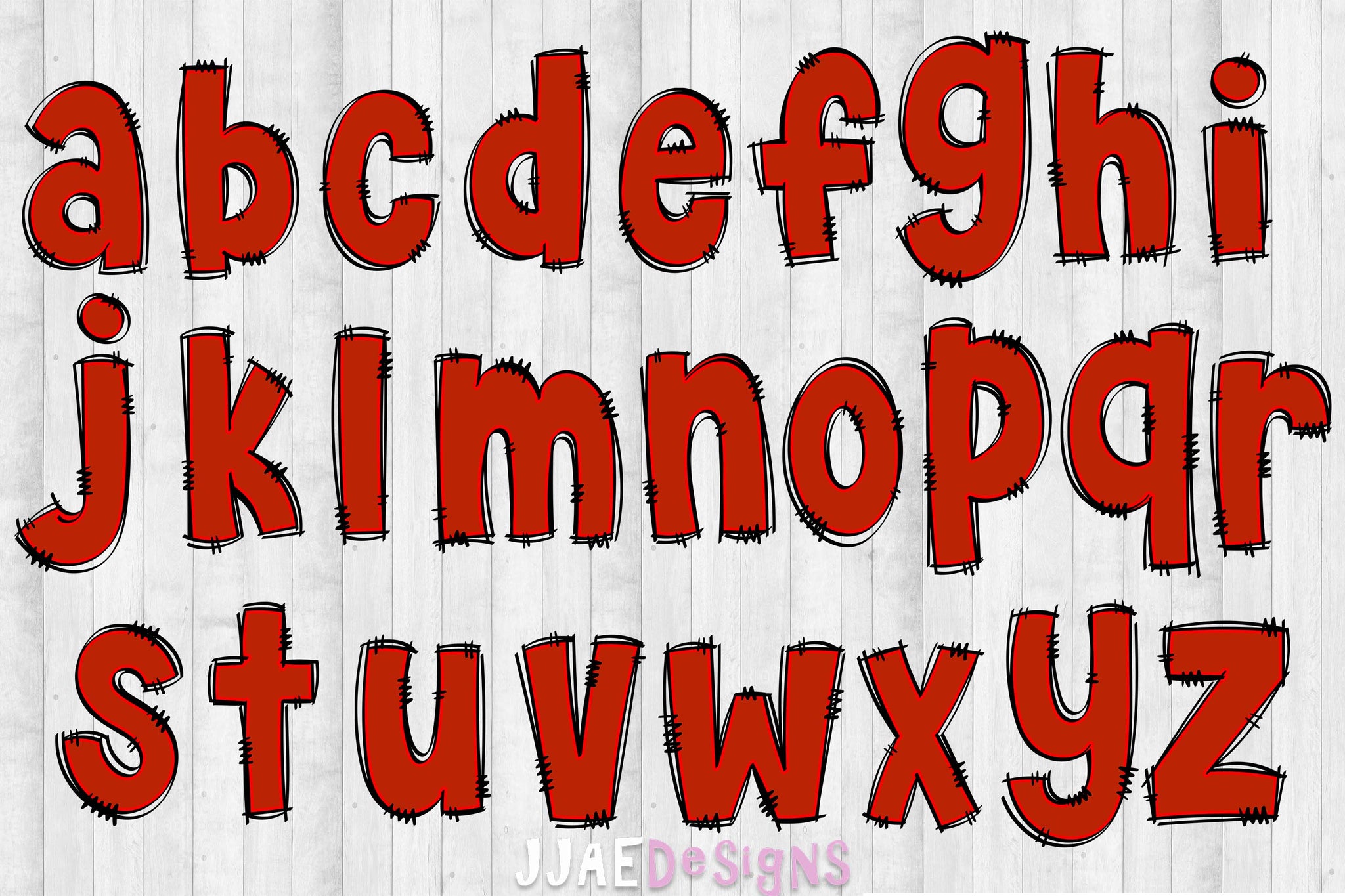 Red PNG Letters