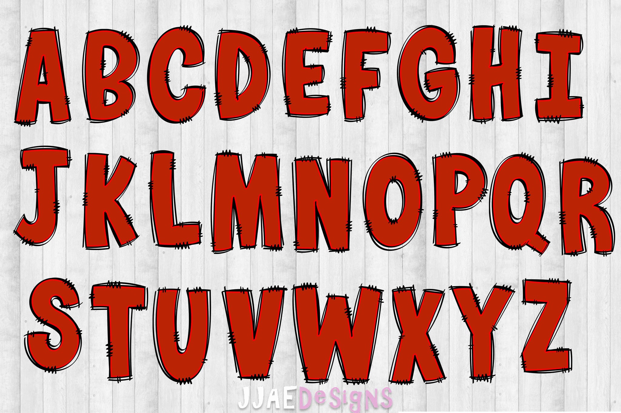 Red PNG Letters