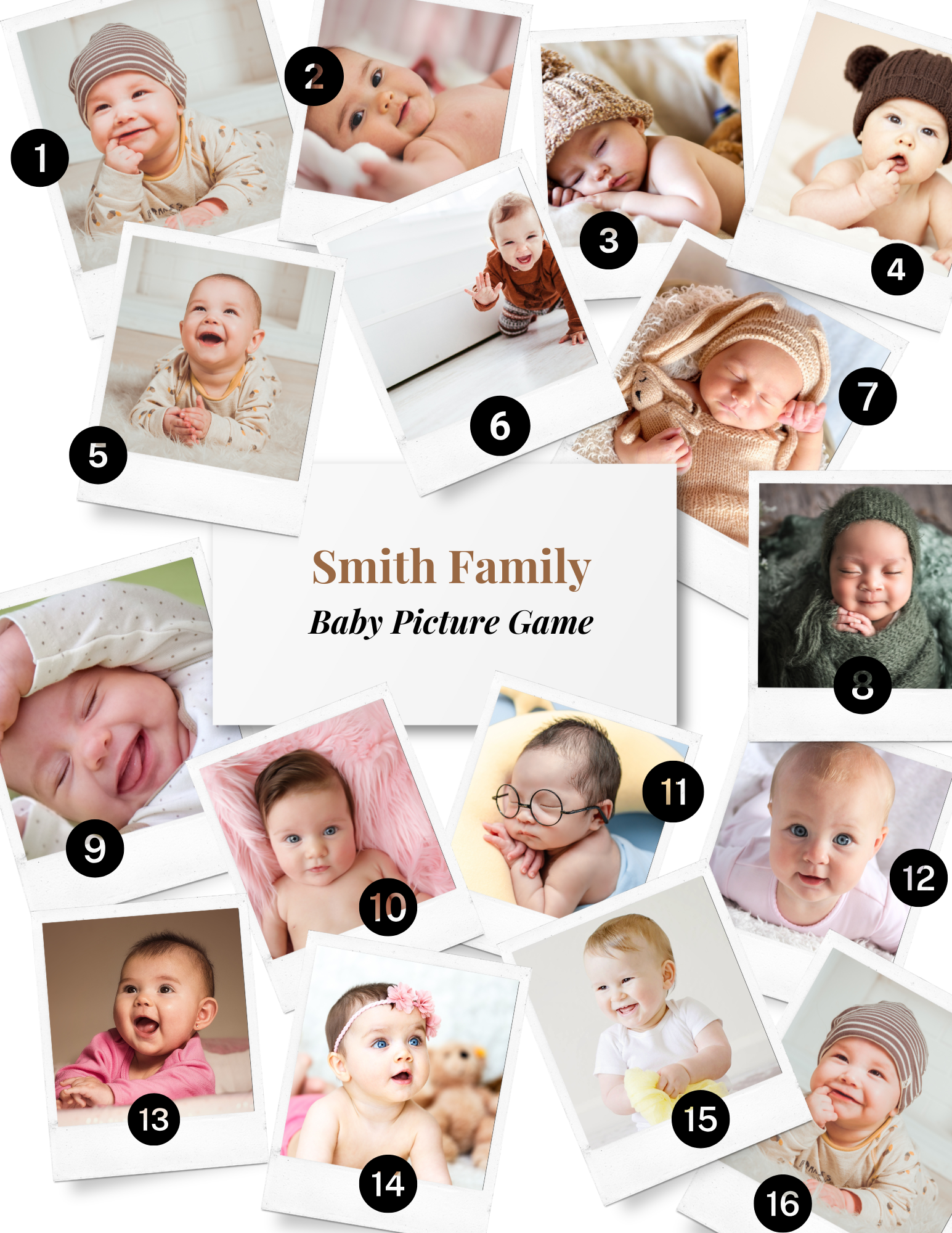 Guess My Baby Picture Family Reunion Canva Template