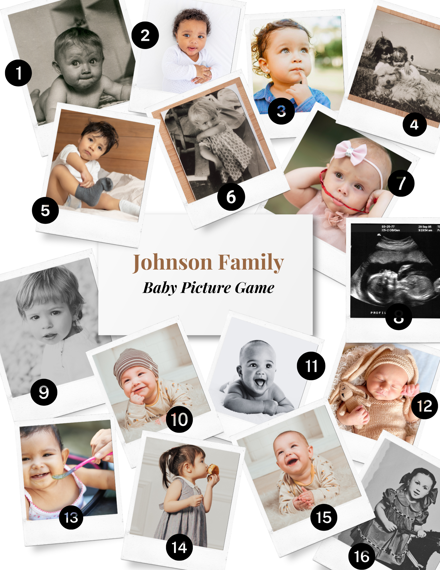 Guess My Baby Picture Family Reunion Canva Template