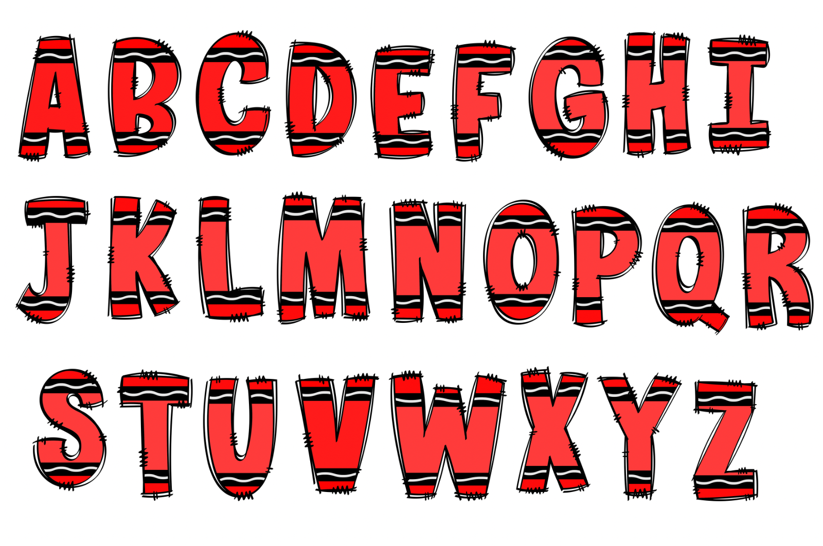 Crayon PNG Letters