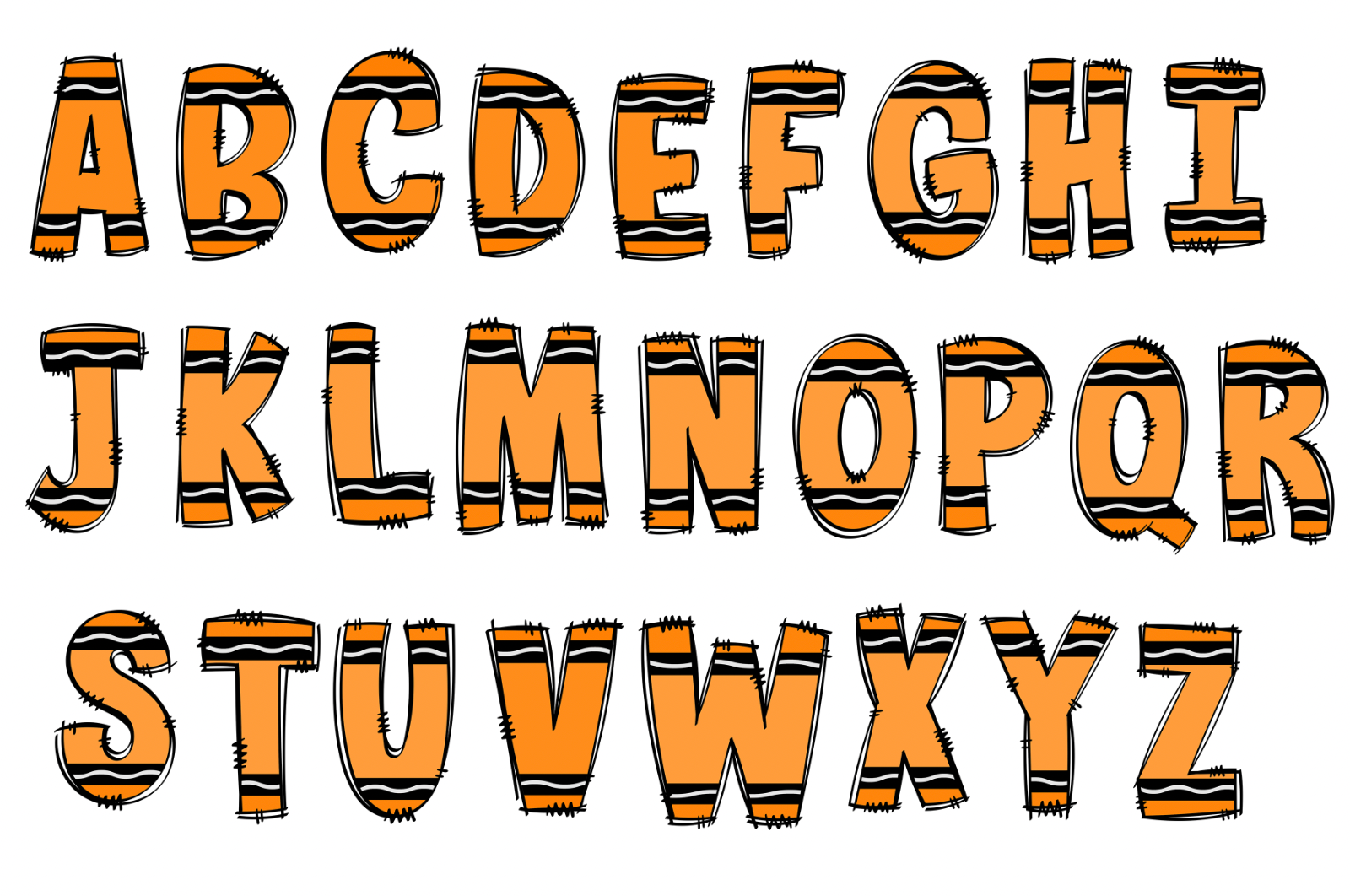 Crayon PNG Letters