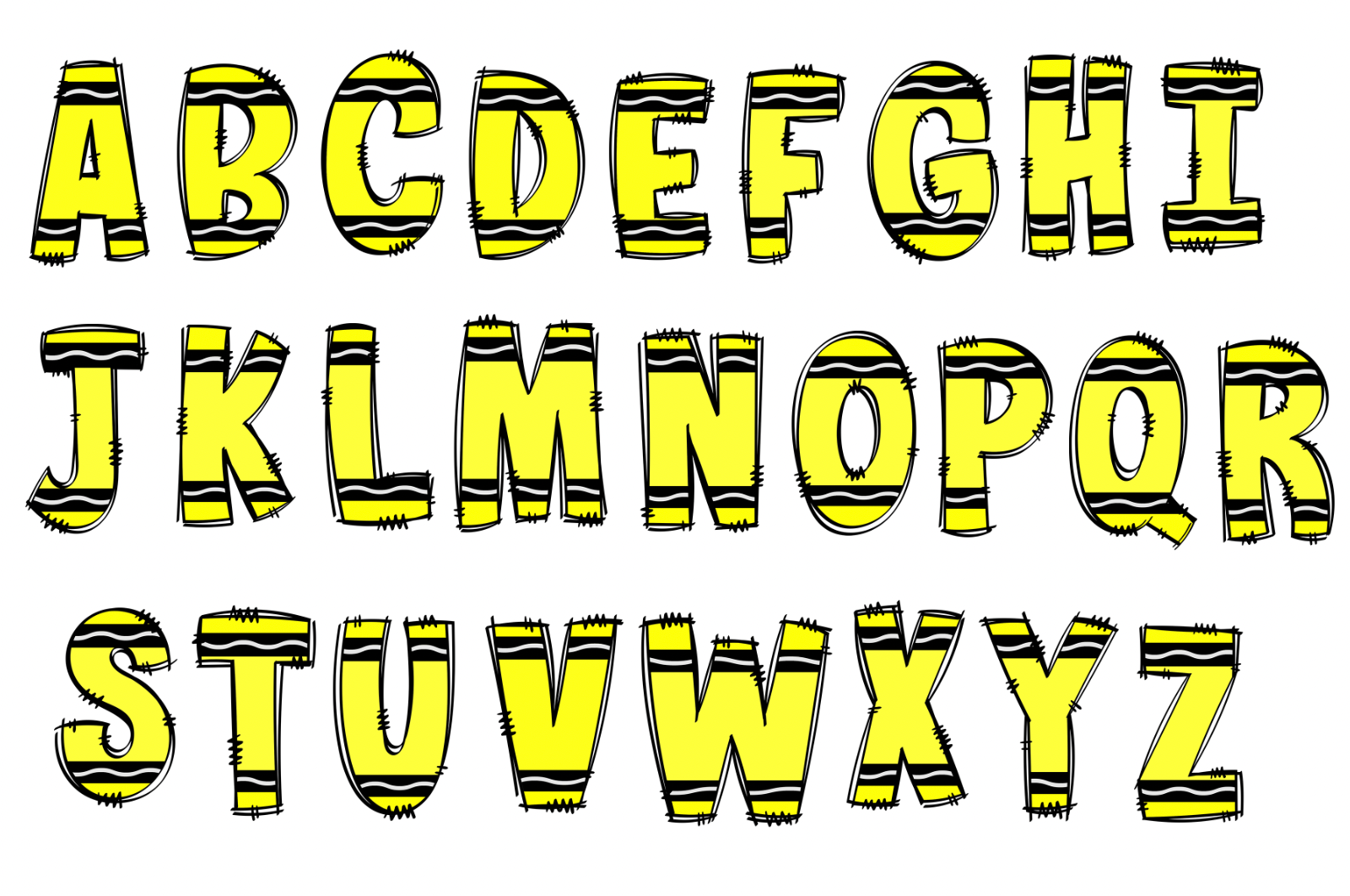 Crayon PNG Letters