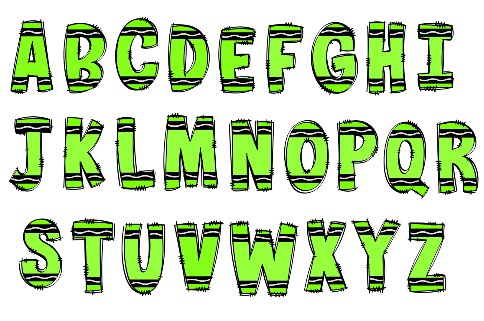 Crayon PNG Letters