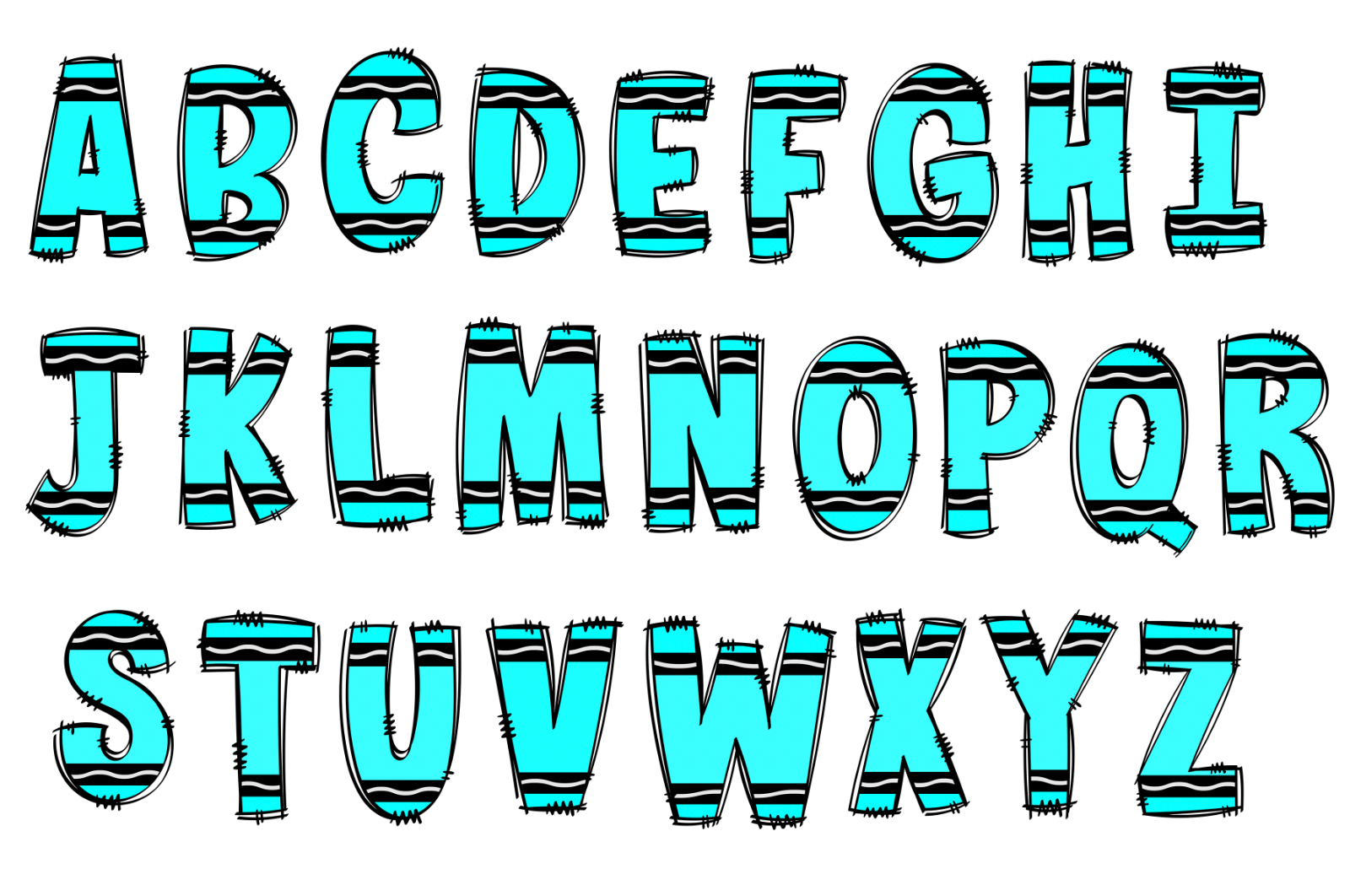 Crayon PNG Letters