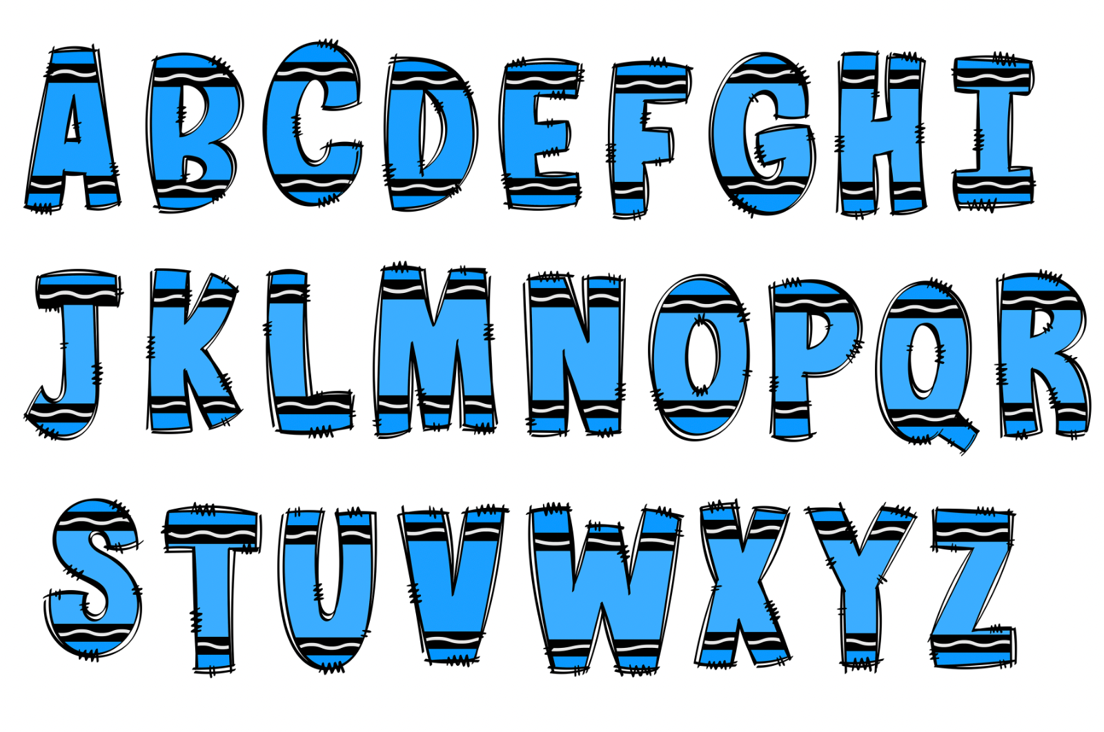 Crayon PNG Letters