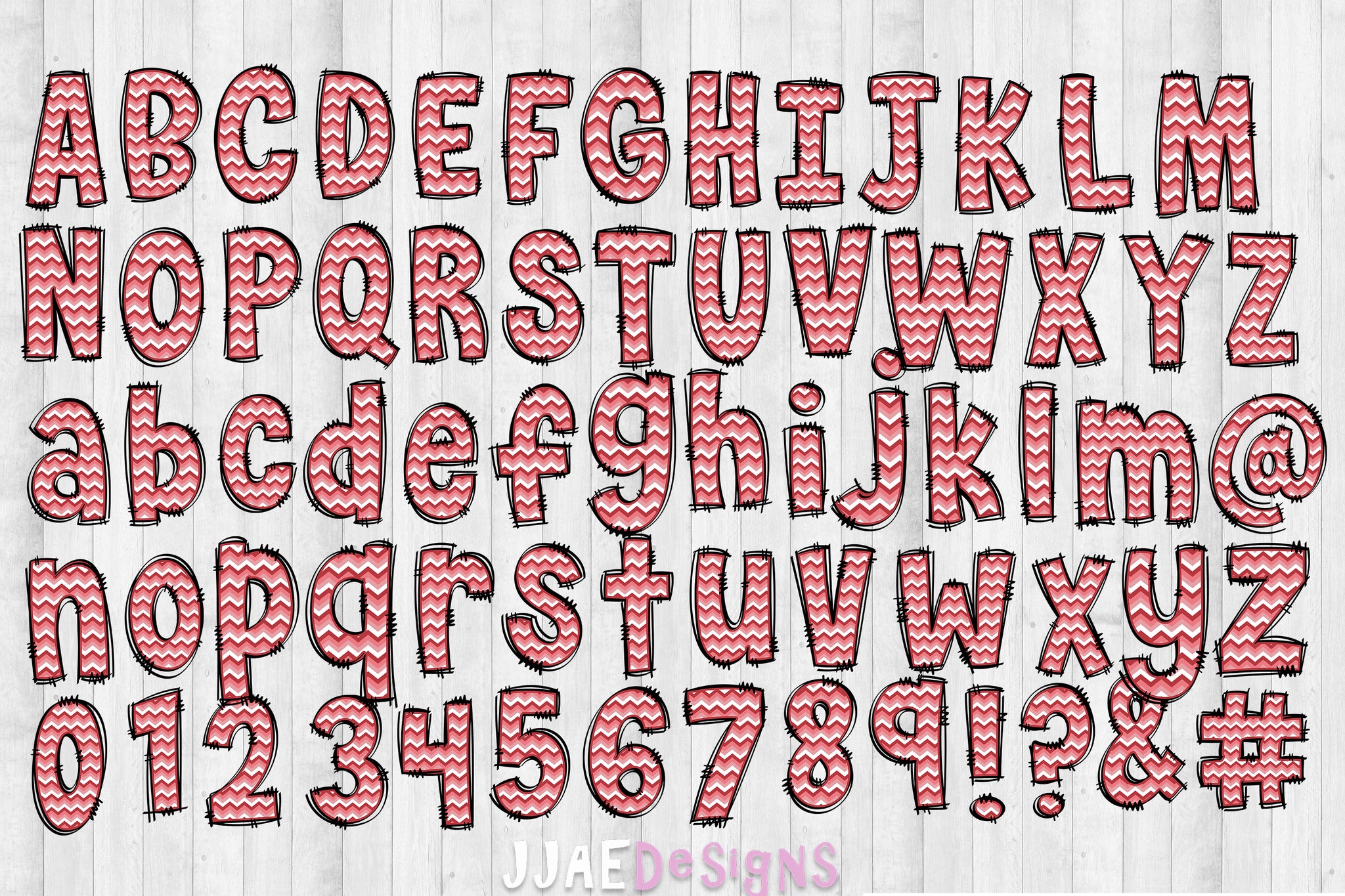 Valentine Zig-Zag PNG Letters