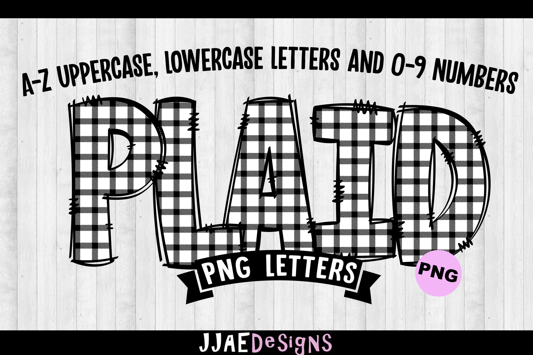 White Plaid PNG Letters