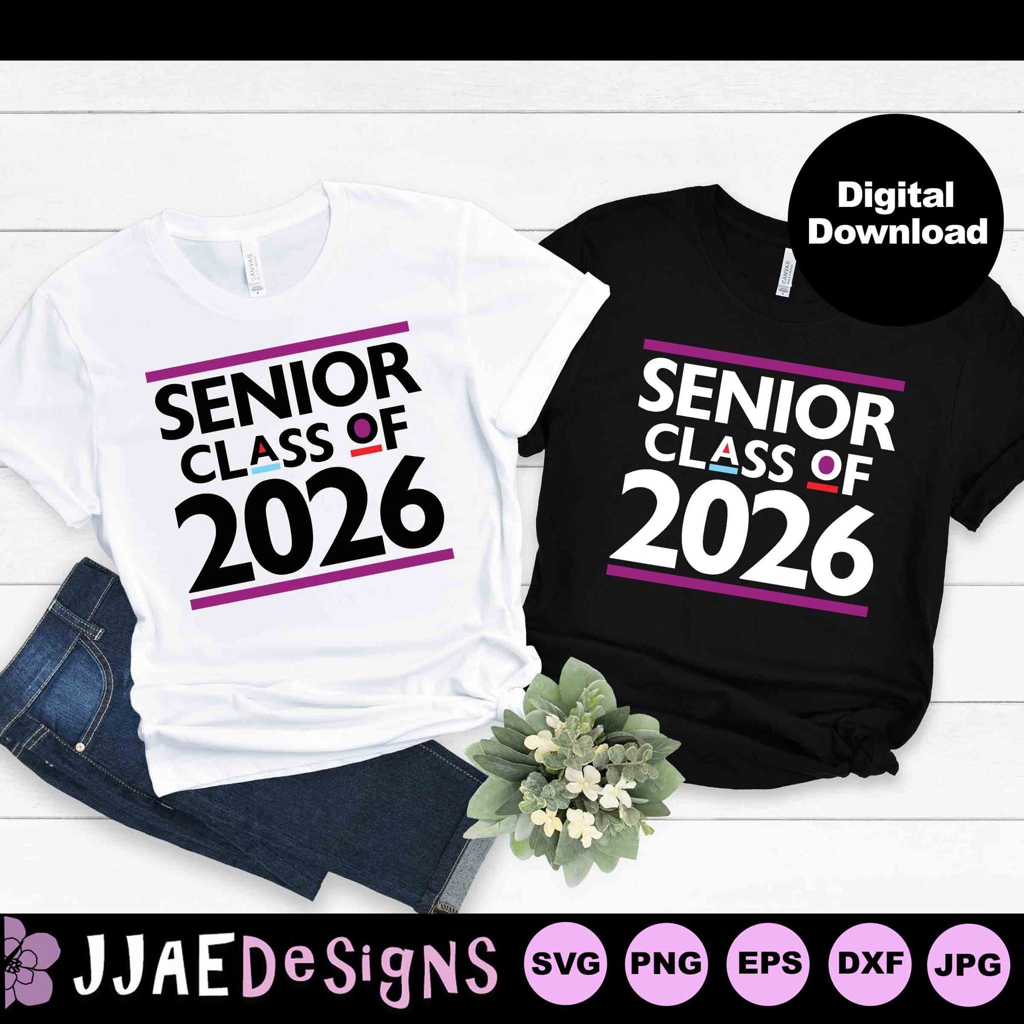 Senior Class of 2026 (retro black and white design)